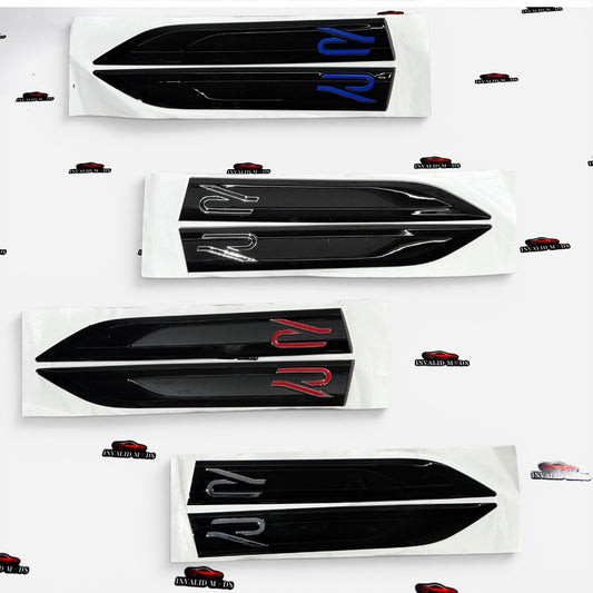 VW R Logo Fender Emblems Long Design | OEM-Style Side Badges for Volkswagen