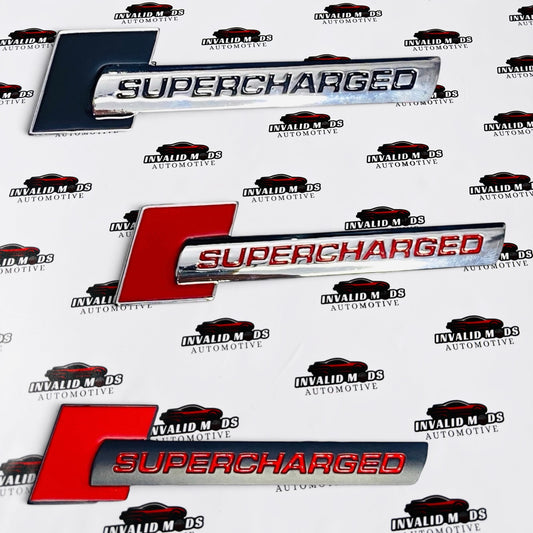 Supercharged 3D Metal Emblem Badge – Universal Car Sticker for Exterior Styling