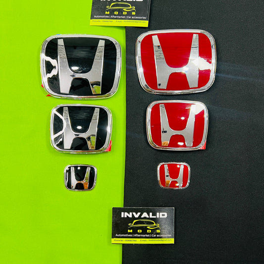 Honda JDM Type-R Red Emblem (Set of 3) | Honda H Replacement Logos