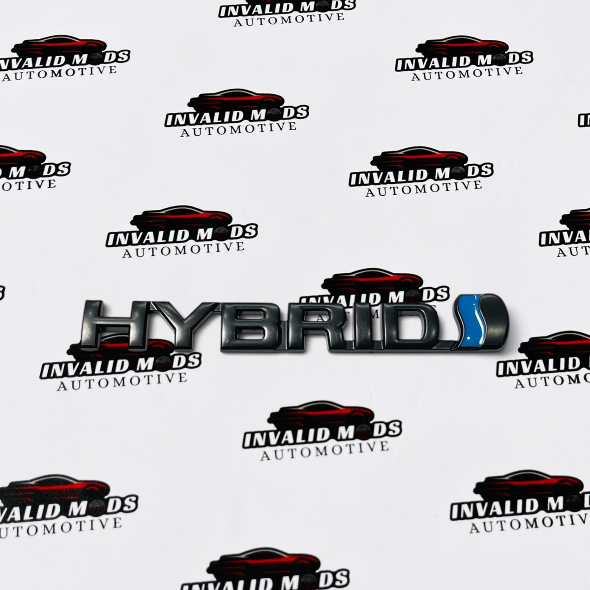 HYBRID Emblem Sticker | Premium Aluminium Badge in Multiple Color Options