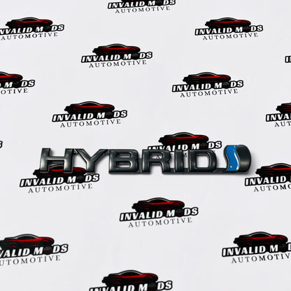 HYBRID Emblem Sticker | Premium Aluminium Badge in Multiple Color Options