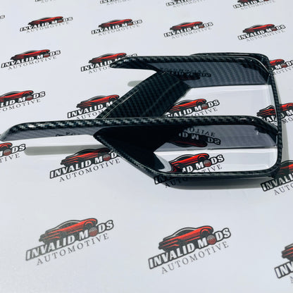 Volkswagen Virtus Fog Lamp Grille | Black & Carbon Fiber Front Bumper Upgrade