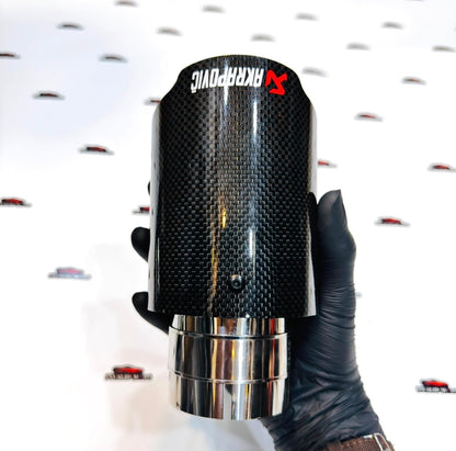 Akrapovic Single Gloss Carbon Fiber Exhaust Tip – High-Performance Car Upgrade
