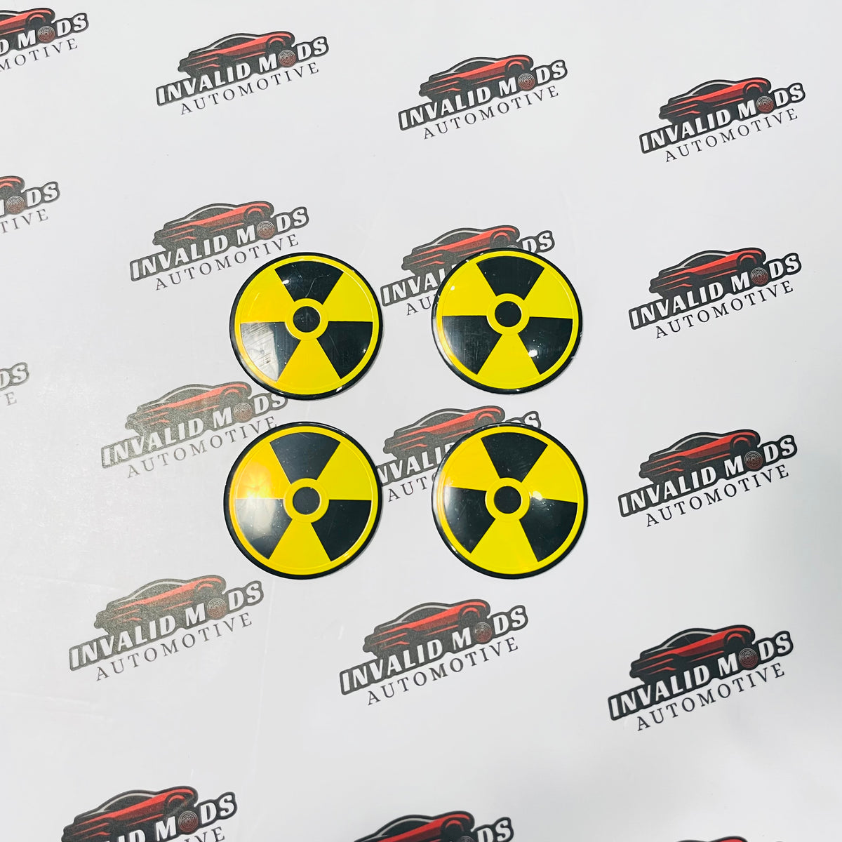 Radiation Symbol Wheel Stickers | Universal Car Wheel Decals – Set of 4