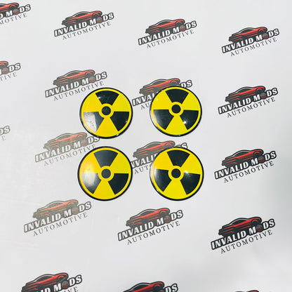 Radiation Symbol Wheel Stickers | Universal Car Wheel Decals – Set of 4