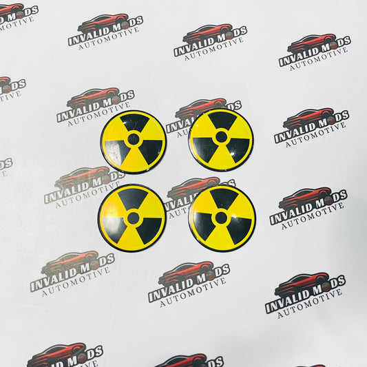 Radiation Symbol Wheel Stickers | Universal Car Wheel Decals – Set of 4