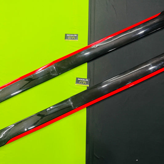 Universal 200cm Gloss Black with Red Accent Side Skirt Extension