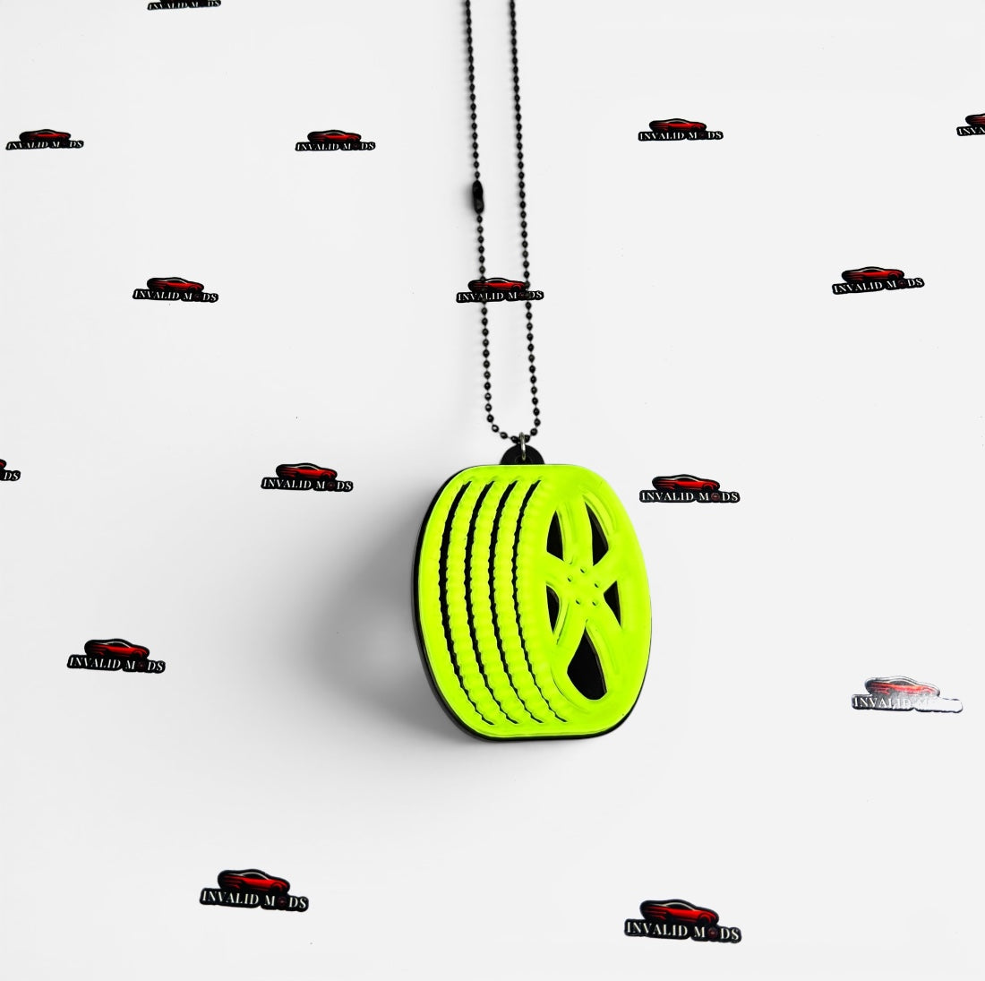 "Fluorescent Green Car Mirror Hanging – Stylish Interior Car Accessory for Modern Vehicles"