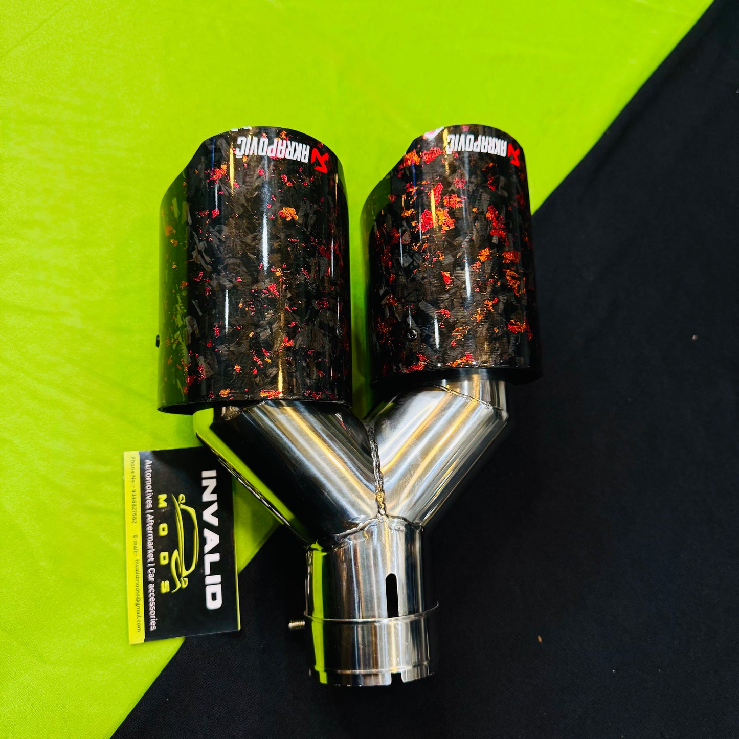 Akrapovic Dual Tip | Akra Red Forged Carbon Dual Exhaust Tip