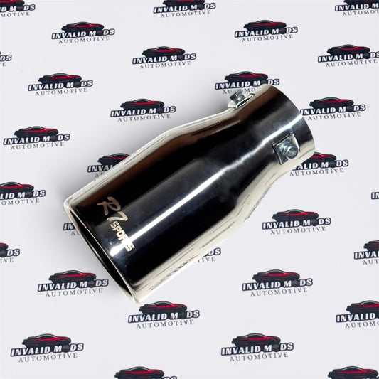 R7 Sports Single Exhaust Tip | Stainless Steel Silver Finish