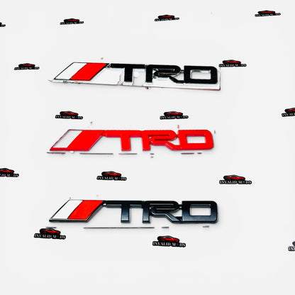 Toyota TRD Metal Emblem Sticker | Premium Silver & Red Performance Badge