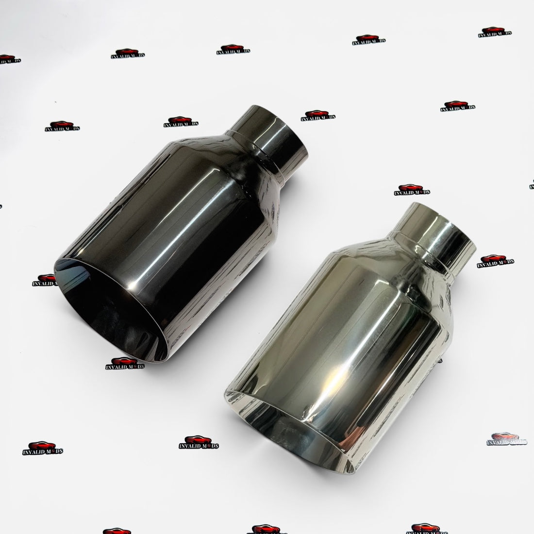 Monster Size Single Exhaust Tip | Universal Performance Exhaust Tip in Chrome & Glossy Black Finish
