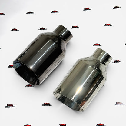 Monster Size Single Exhaust Tip | Universal Performance Exhaust Tip in Chrome & Glossy Black Finish