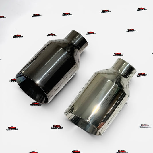 Monster Size Single Exhaust Tip | Universal Performance Exhaust Tip in Chrome & Glossy Black Finish