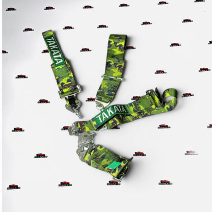 TAKATA 4-Point Racing Seat Belt Harness | Premium Camouflage Edition Universal Fit