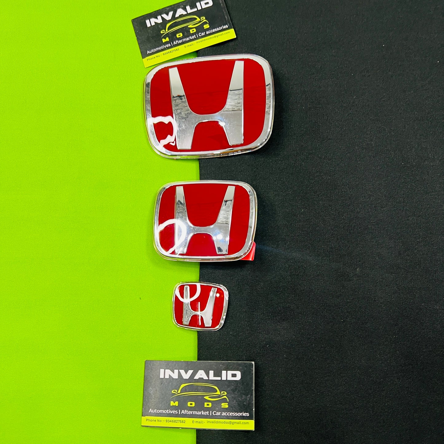 Honda JDM Type-R Red Emblem (Set of 3) | Honda H Replacement Logos