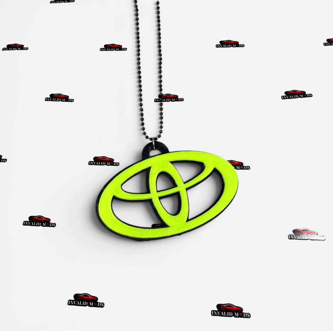 "Fluorescent Green Car Mirror Hanging – Stylish Interior Car Accessory for Modern Vehicles"