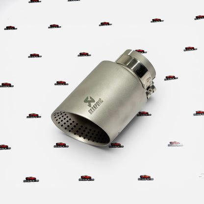 Akrapovic Perforated Single Exhaust Tip | Universal Stainless Steel Performance Exhaust Tip