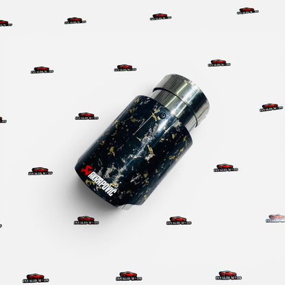 Akrapovic Single Exhaust Tip | Forged Carbon Finish | Universal 64–67mm Inlet Stainless Steel Exhaust Tip