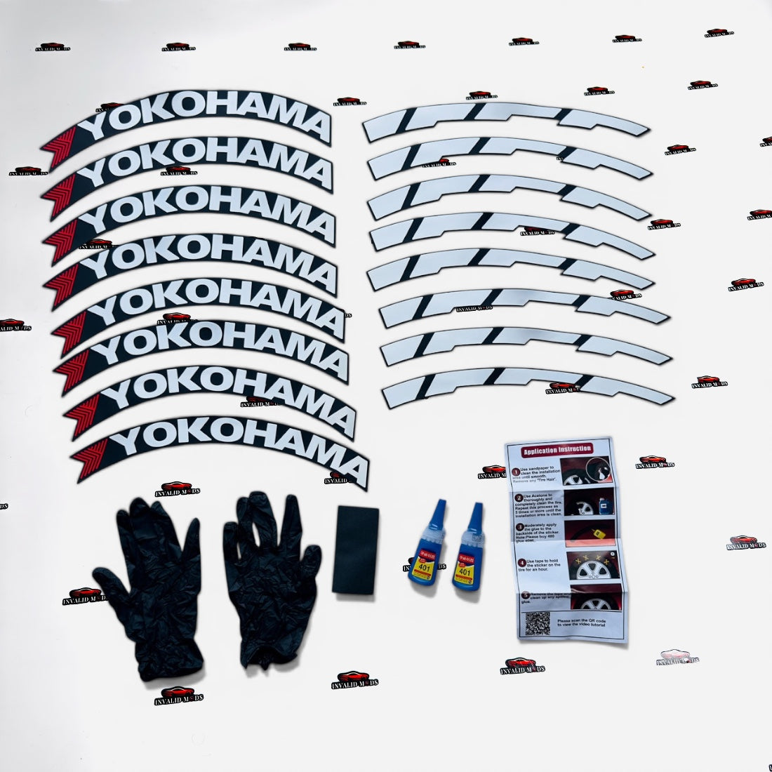 Car Tyre Stickers (Set of 8 for 4 Tyres)