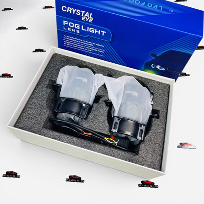 Crystal Eye 3-Inch LED Projector Fog Lamp Lens (55W) | Universal High-Performance Aftermarket Fog Light Upgrade