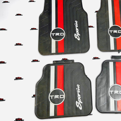 TRD JDM Universal Car Floor Mats | Premium Rubber Anti-Slip Floor Mat Set (Set of 4)