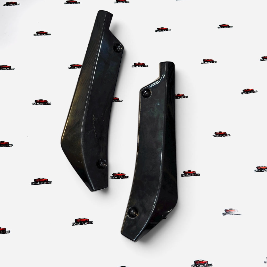 Universal Plain Rear Splitter Set of 2 | Gloss Black | ABS