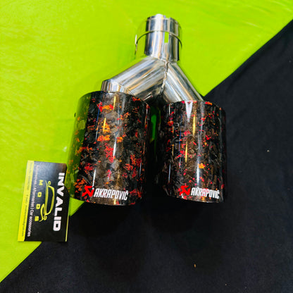 Akrapovic Dual Tip | Akra Red Forged Carbon Dual Exhaust Tip