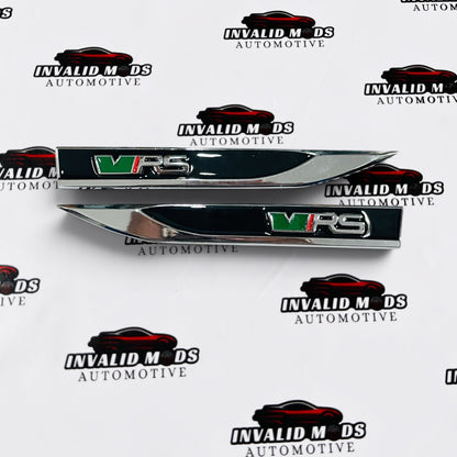 Skoda VRS Side Fender Emblems | Premium Metallic Finish | Set of 2