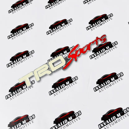 Toyota TRD Sports Rear Bumper Sticker | 3D Performance Emblem Badge
