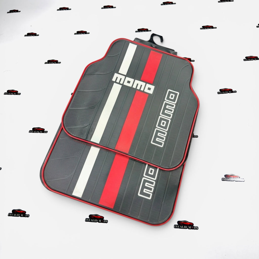 MOMO JDM Universal Car Floor Mats – Premium Rubber Set of 4
