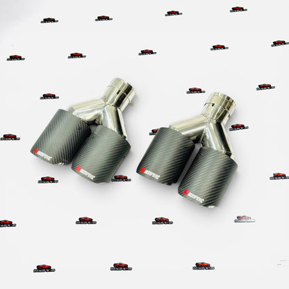 Akrapovic Dual Exhaust Tip | Matte Carbon Finish
