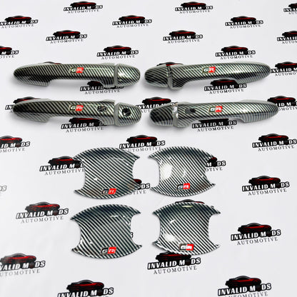 Toyota Fortuner & Hilux Door Handle & Bowl Covers | GR Sport Gloss & Carbon Fiber Finish