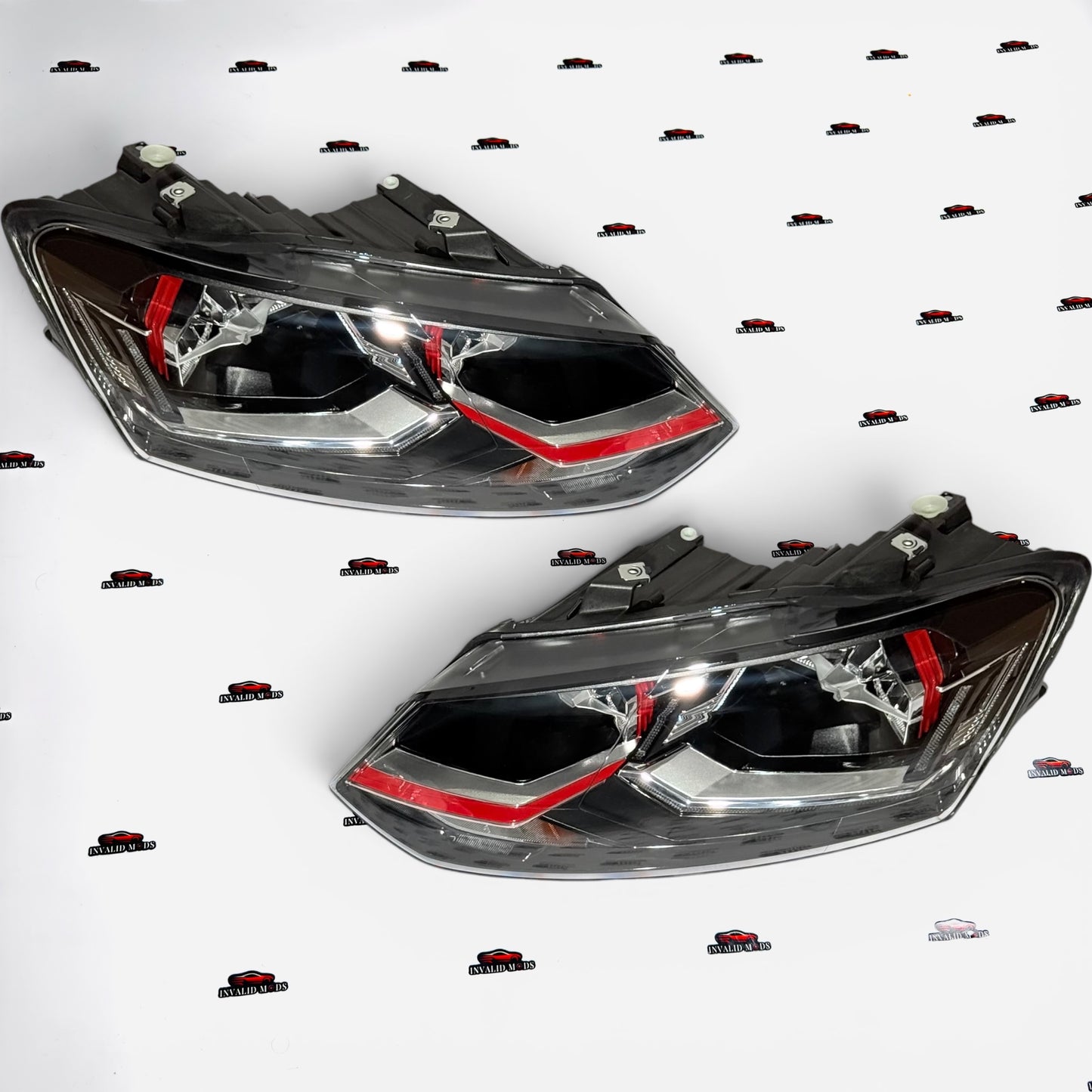 VW Polo, Vento & Ameo GTI-Style Headlights | Red Accent Design