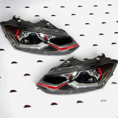 VW Polo, Vento & Ameo GTI-Style Headlights | Red Accent Design