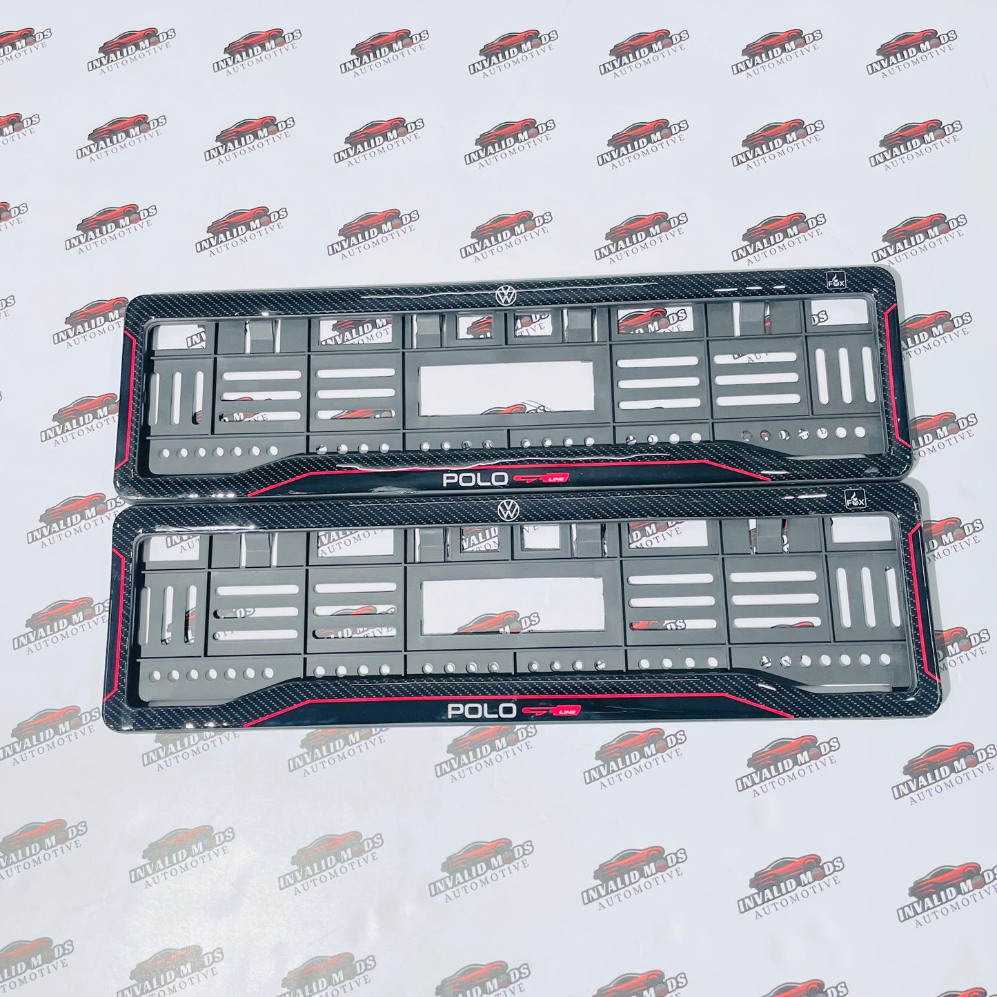 VW Polo 3D Carbon Number Plate Frames | Pair