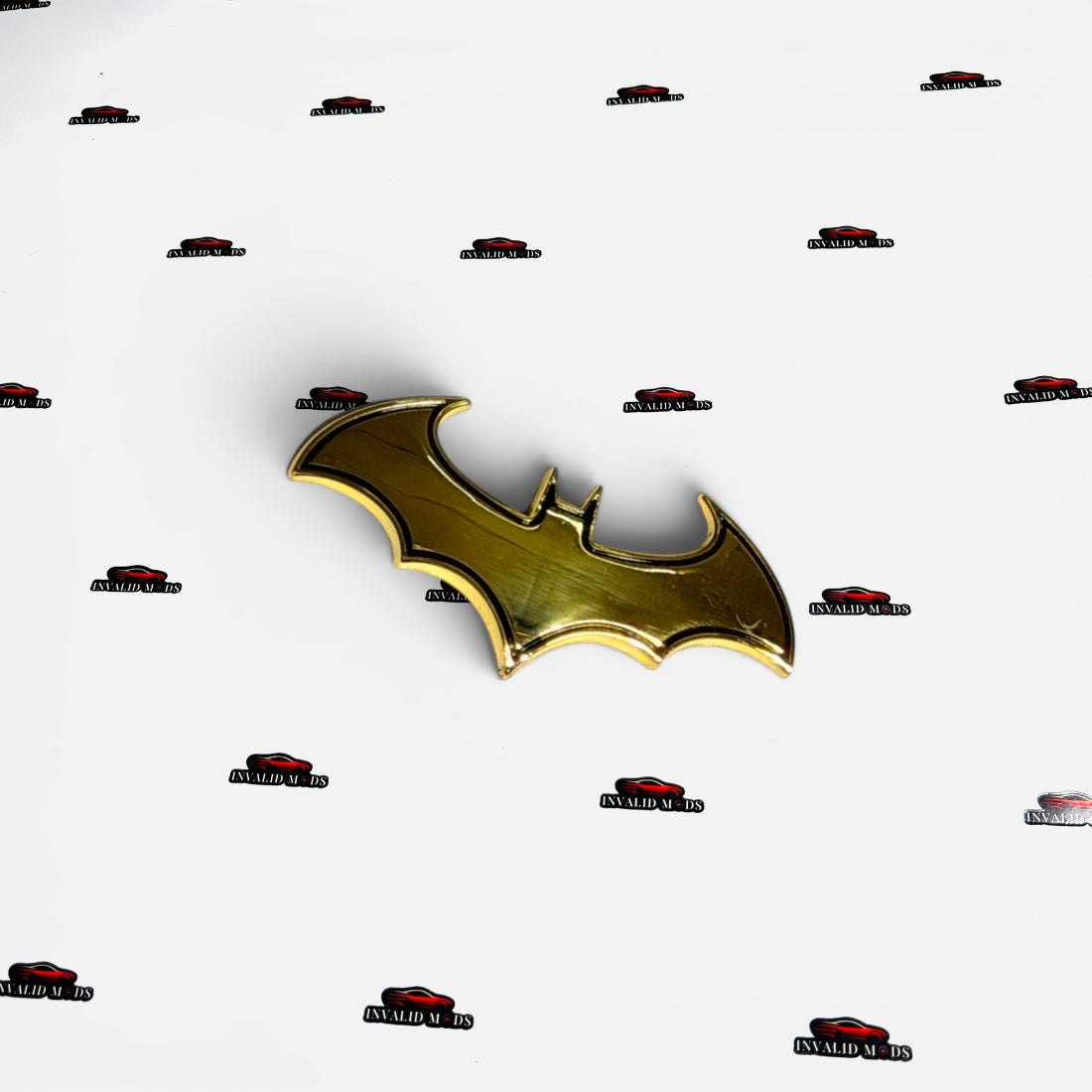 Batman Logo Sticker | Premium Metal Finish Badge in Silver & Gold