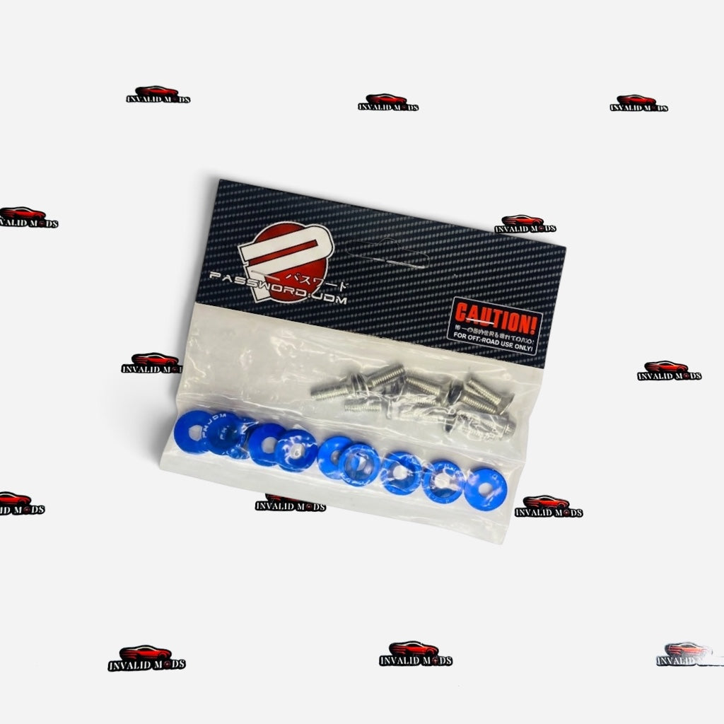 Universal JDM Aluminum Fender Washer & Bolt Set – 10-Piece Multi-Color Kit