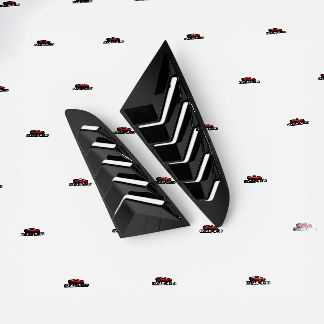 Ford Mustang Side Window Louvers | Gloss Black ABS | Compatible with 2015+ Models