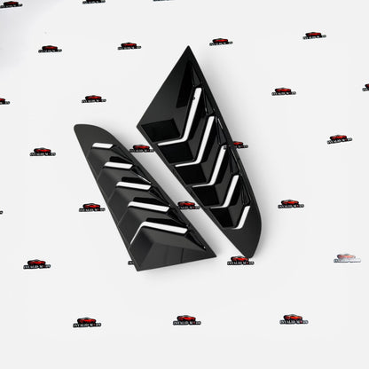 Ford Mustang Side Window Louvers | Gloss Black ABS | Compatible with 2015+ Models