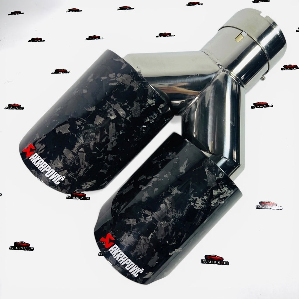Akrapovic Dual Exhaust Tip | Forged Carbon Akra Dual Tip