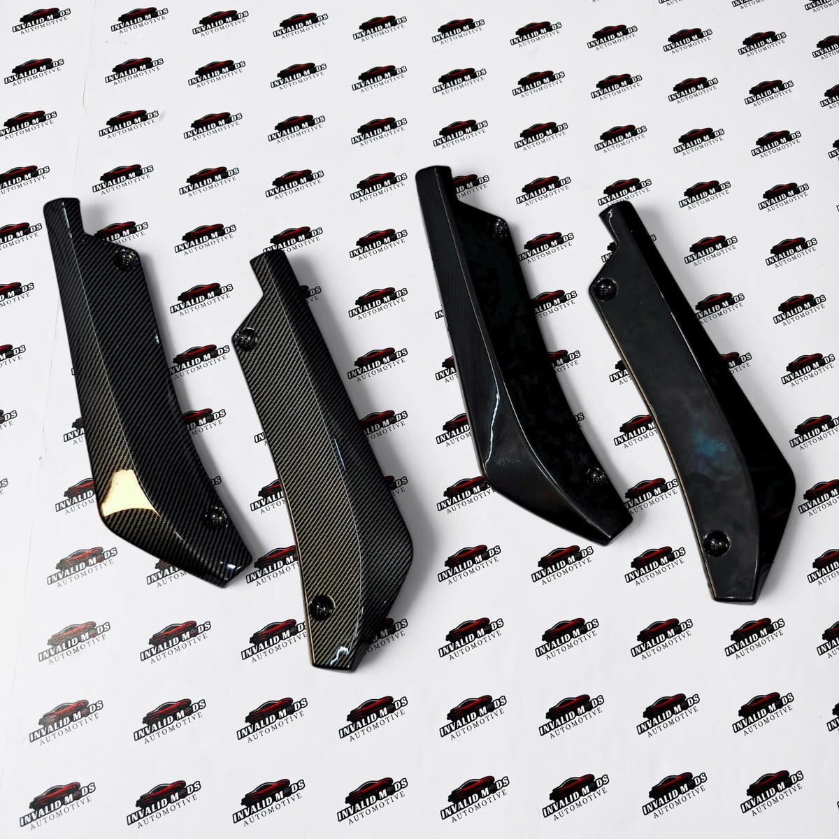 Universal Plain Rear Splitter Set of 2 | Gloss Black | ABS