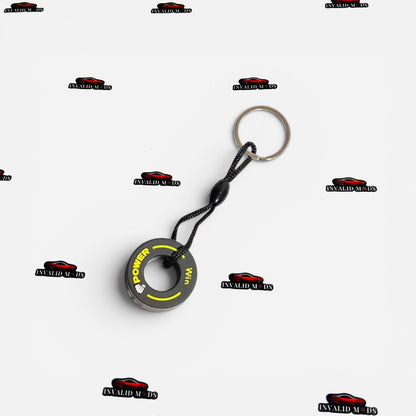 F1 Racing Tyre Design Keychain | Motorsport Style Automotive Key Holder