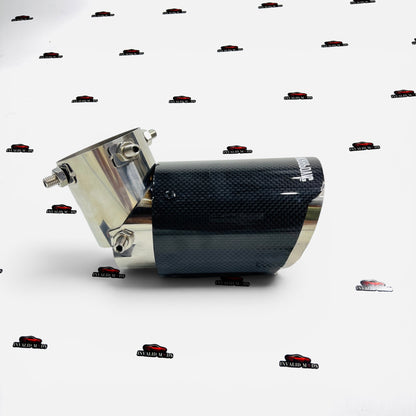 Akrapovic Single Exhaust Tip | Angle-Adjustable Gloss Carbon Finish | Universal Stainless Steel Performance Exhaust Tip