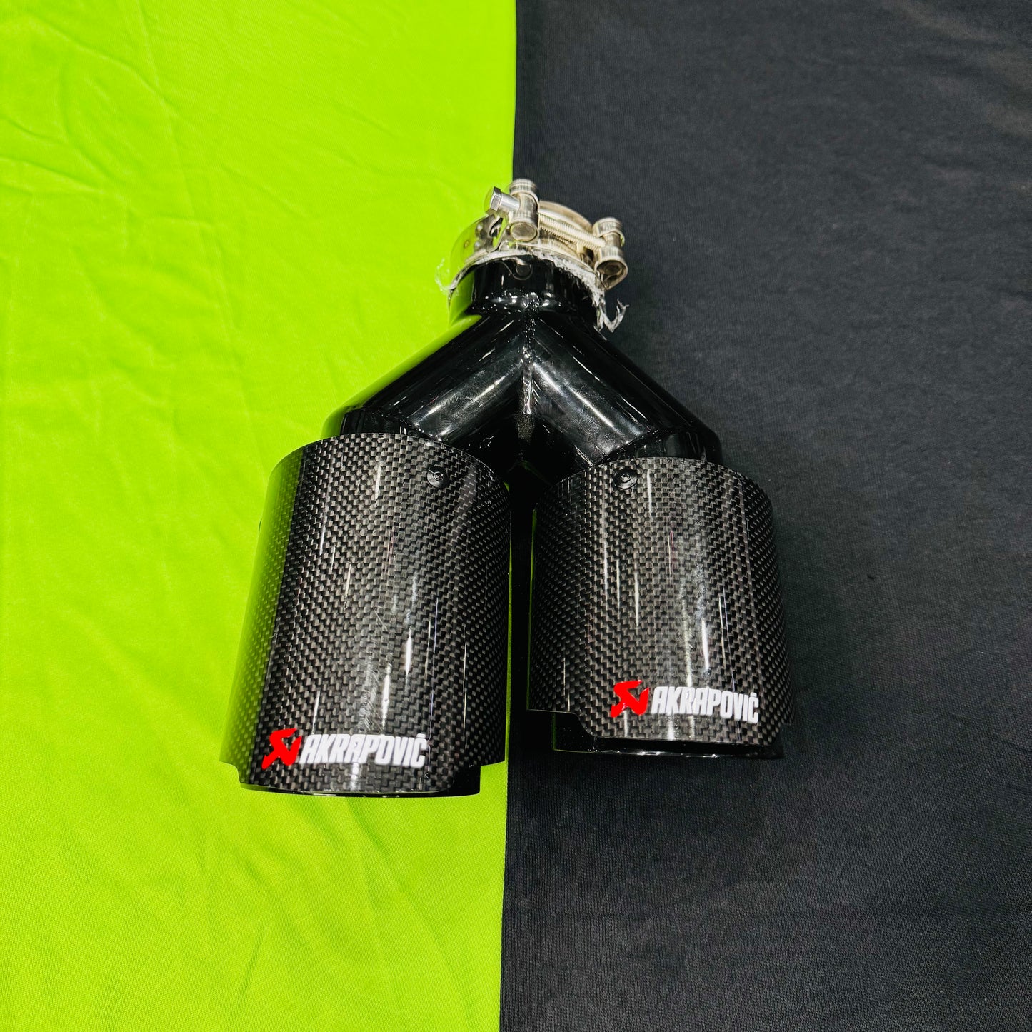 Akrapovic Dual Exhaust Tip | Carbon Fiber Akra Dual Tip