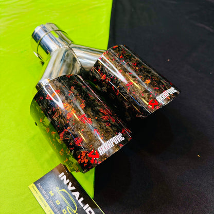 Akrapovic Dual Tip | Akra Red Forged Carbon Dual Exhaust Tip