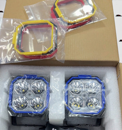 Universal Off-Road LED Driving Lights – High-Intensity Multi-Ring Auxiliary Lamps (Pair)