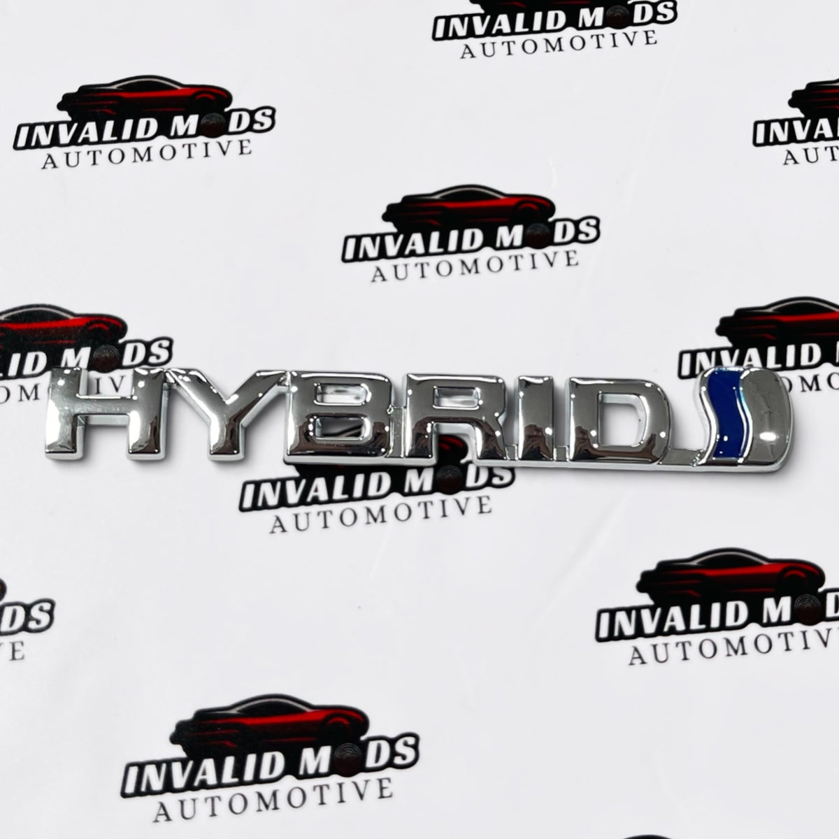 HYBRID Emblem Sticker | Premium Aluminium Badge in Multiple Color Options