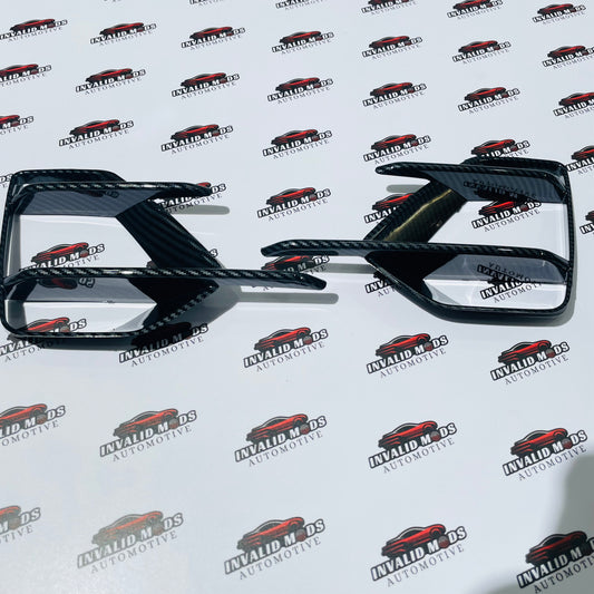 Volkswagen Virtus Fog Lamp Grille | Black & Carbon Fiber Front Bumper Upgrade