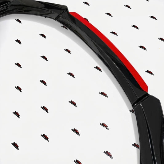 Universal Front Splitter Kit Set of 4 with Red Lip | Gloss Black Aerodynamic Design